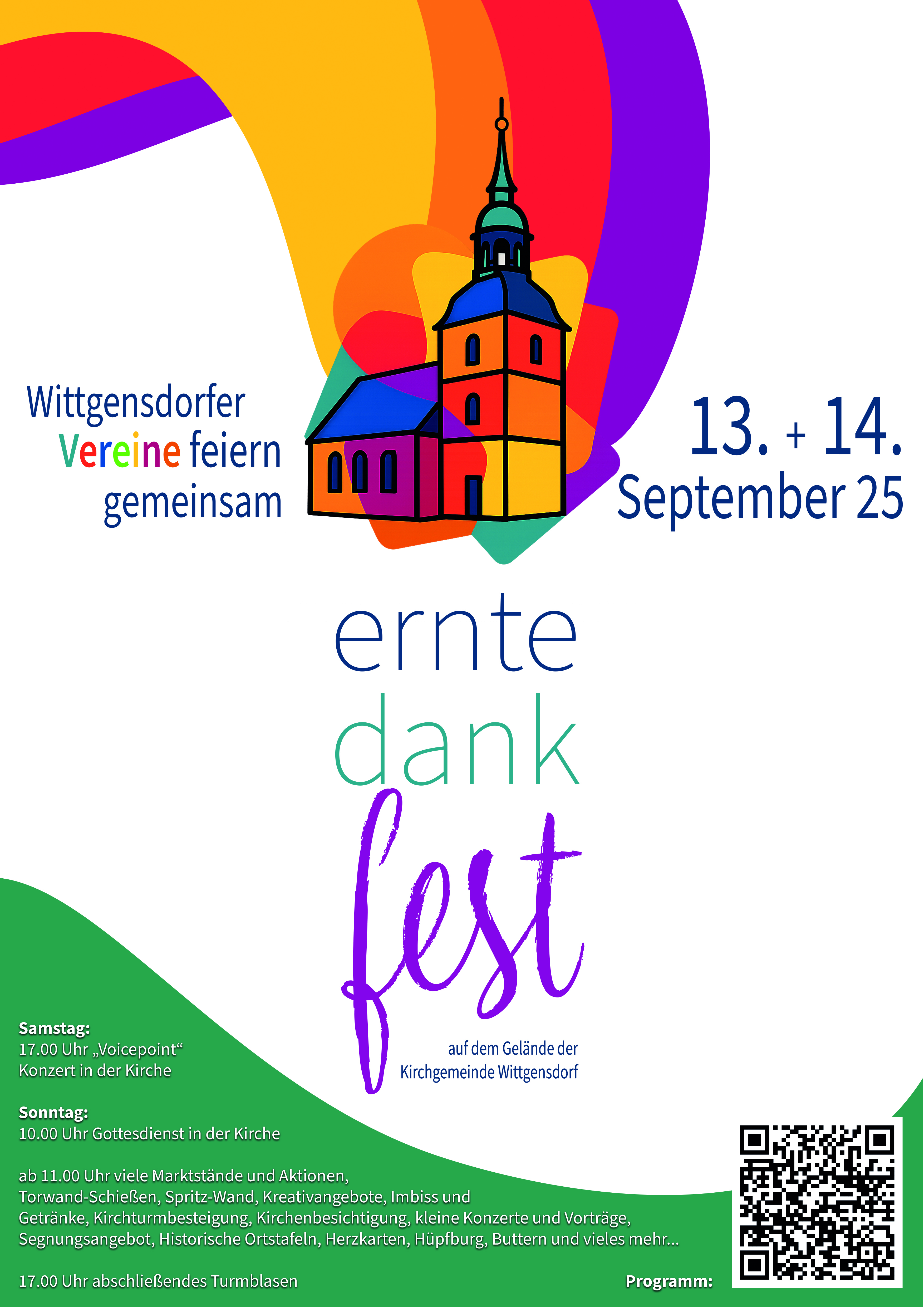 Plakat zur Einladung Erntedankfest Wittgensdorf